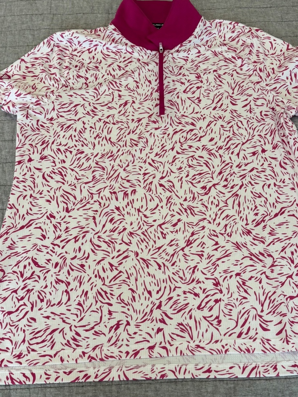 LEVELWEAR Women's SYDNEY Short Sleeve Polo Golf Moisture Wicking XL Zip Pink
